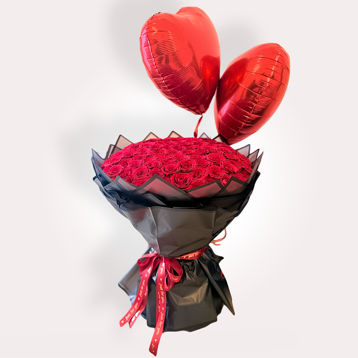 101 Rose with 2 Balloons